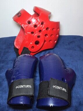 Martial Arts Macho Head Gear And Century Gloves Red Blue  MMA Safety Protection